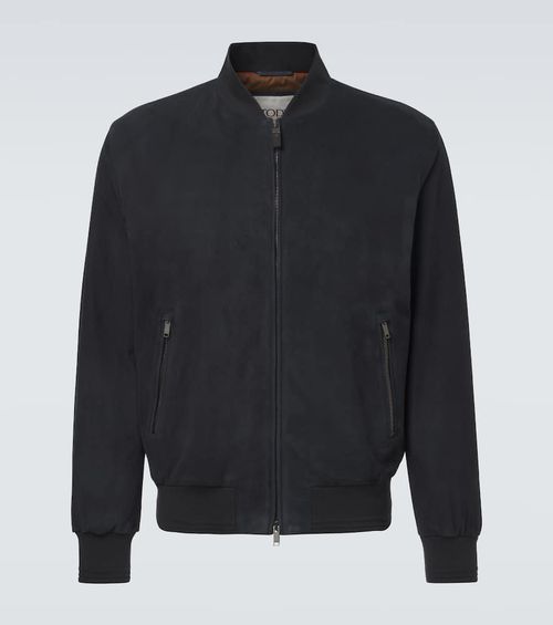 Suede bomber jacket