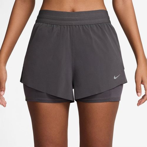 Nike Womens Fit Swift Mid Rise 3 1 Shorts in Thunder Grey
