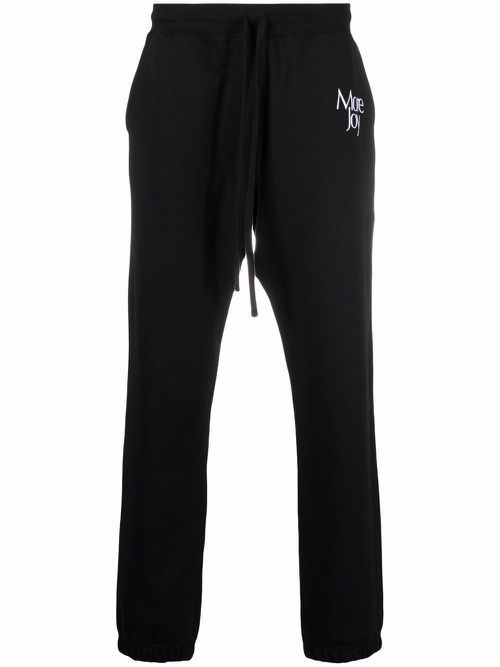 Logo-embroidered track pants - Black