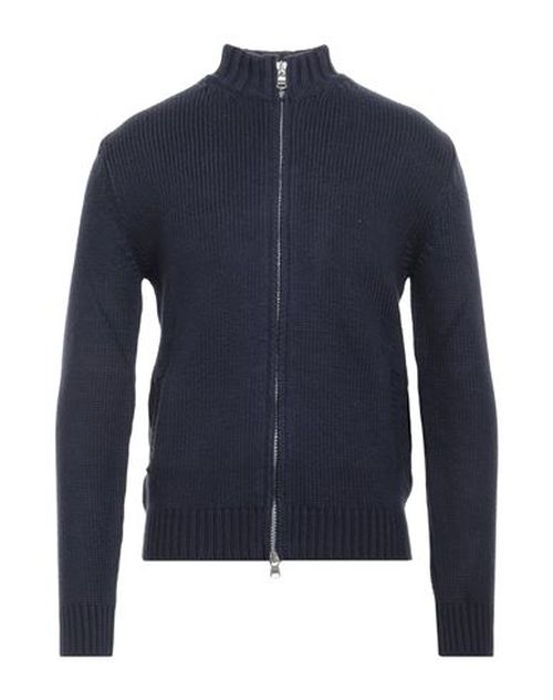 Man Cardigan Navy Size 42 Cotton, Polyester