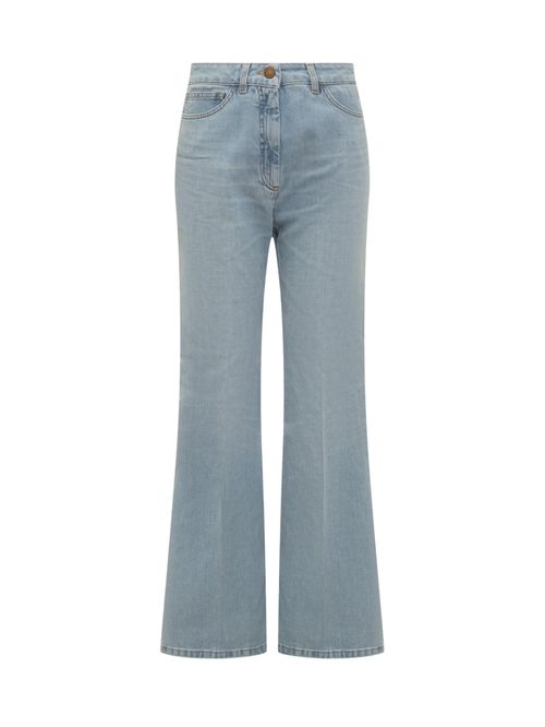 Blue Flared High Rise Jeans