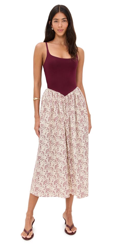 Alix Paisley Dress Burgundy Paisely