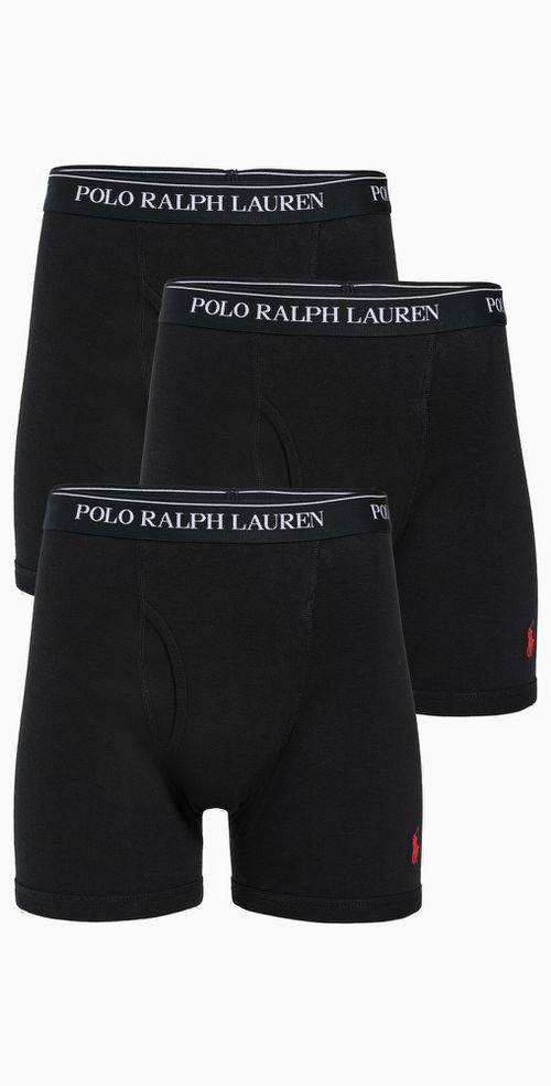 Classic Fit Cotton Boxer Briefs 3 Pack Polo Black
