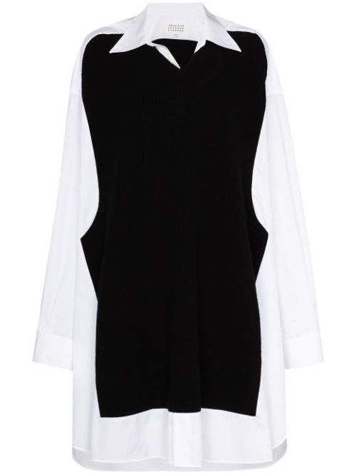 Panelled shirt dress