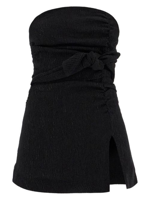 Ganni Women's Strapless Viscose Top For in Nero | Size 36 | F9397