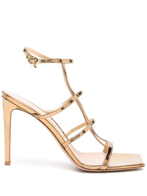 Mondry 95mm leather sandals - Gold
