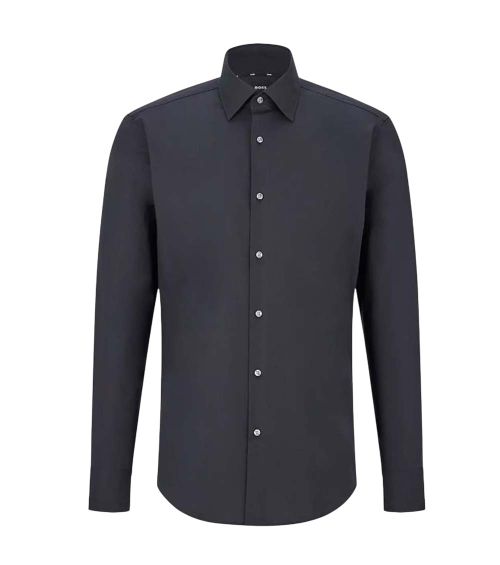 Black Regular Solid Shirts