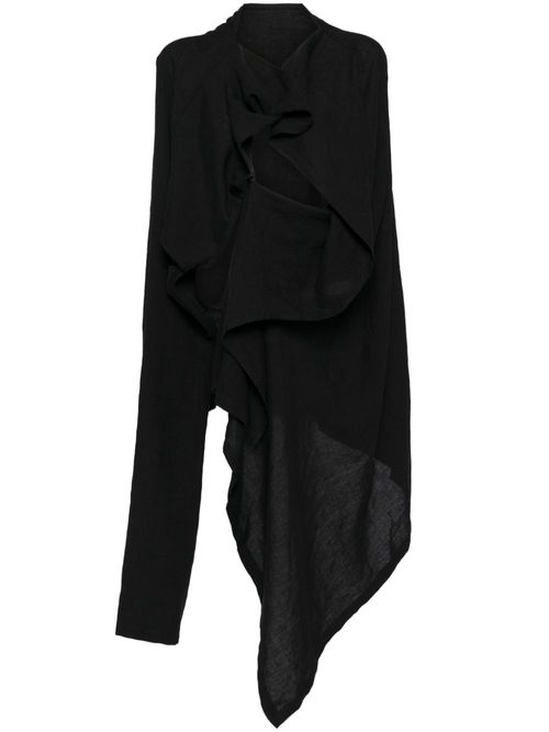 Draped linen jacket - Black