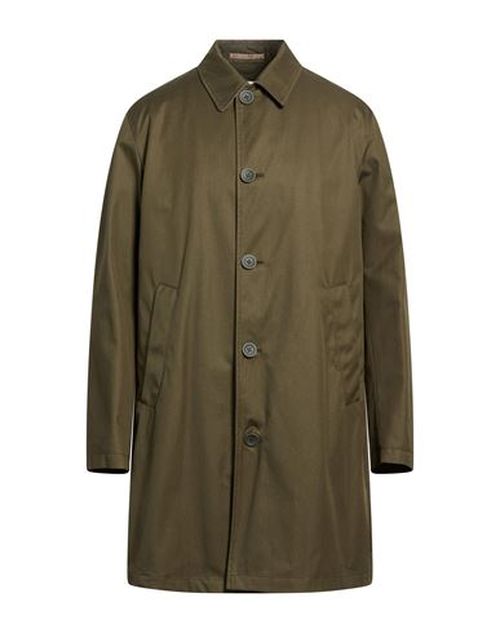 Man Overcoat & Trench Coat Military green Size 40 Cotton