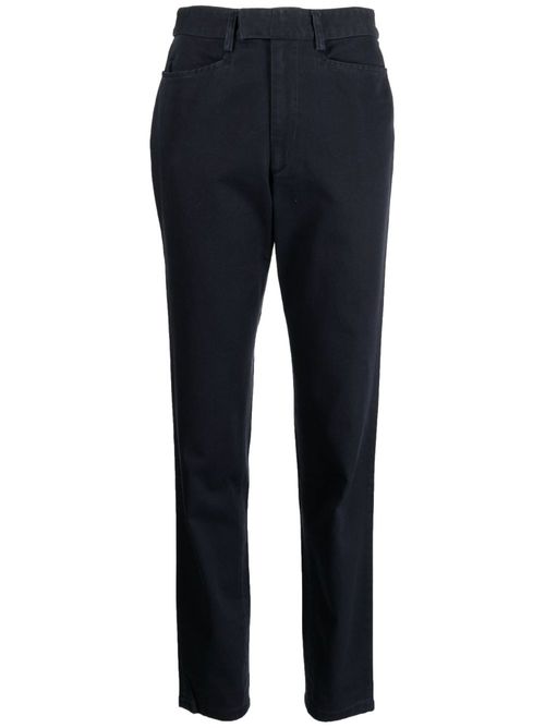 Mid-rise straight-leg cotton jeans - Blue