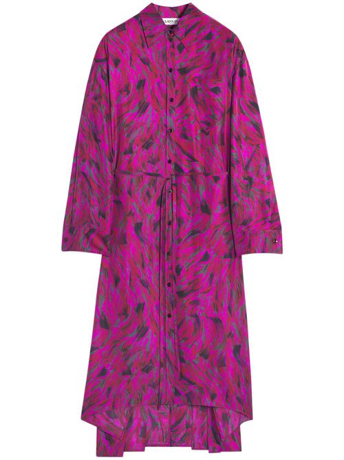 Printed pleated dress - Pink