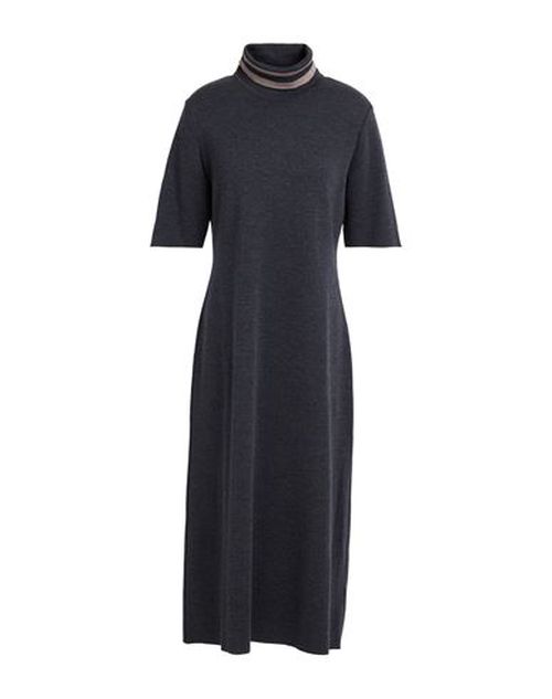 Woman Midi dress Charcoal Size 6 Merino Wool