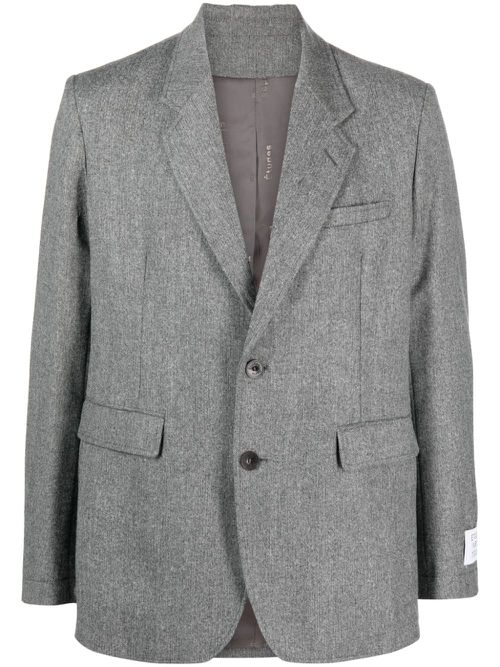 Plane Fannel single-breasted blazer - Grey