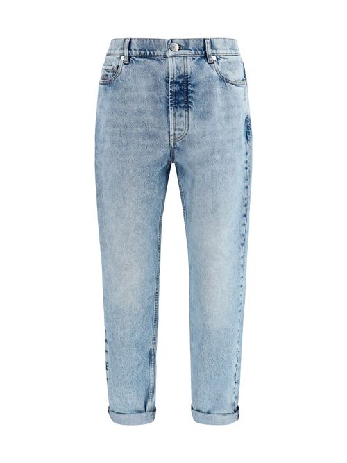Straight-Leg Turn-Up Jeans — Blue