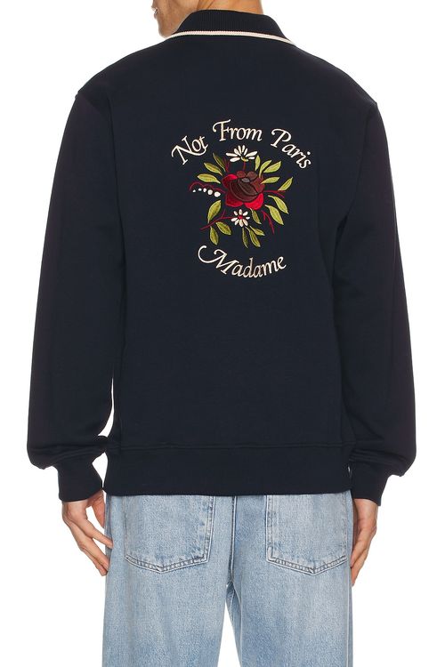 Drôle De Monsieur Dr&ocirc;le De Monsieur Polo Slogan Rose in Navy - Navy. M also in L, S, XL/1X, XXL/2X