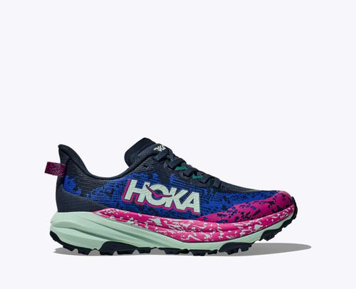 HOKA Speedgoat 6 Shoes in Stormy Skies/Aqua Breeze