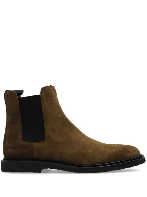 Waxed suede Chelsea boots - Brown