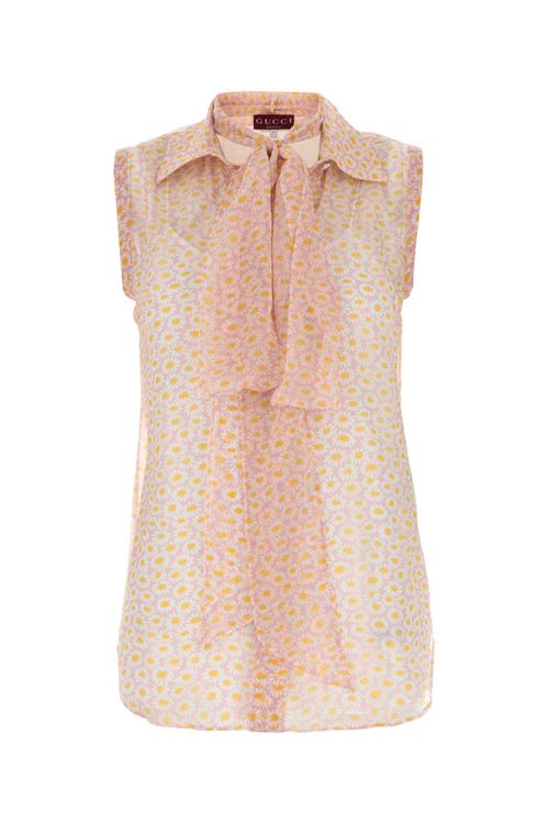 Floral Printed Crepe Shirt — Pink