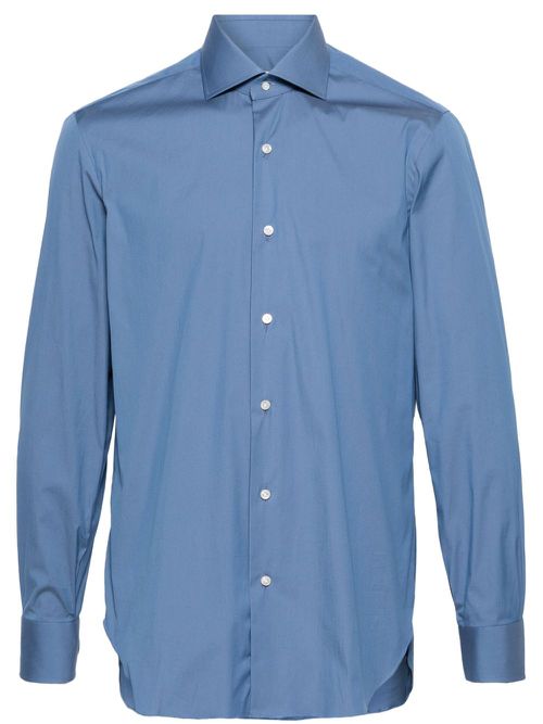 Poplin cotton-blend shirt - Blue