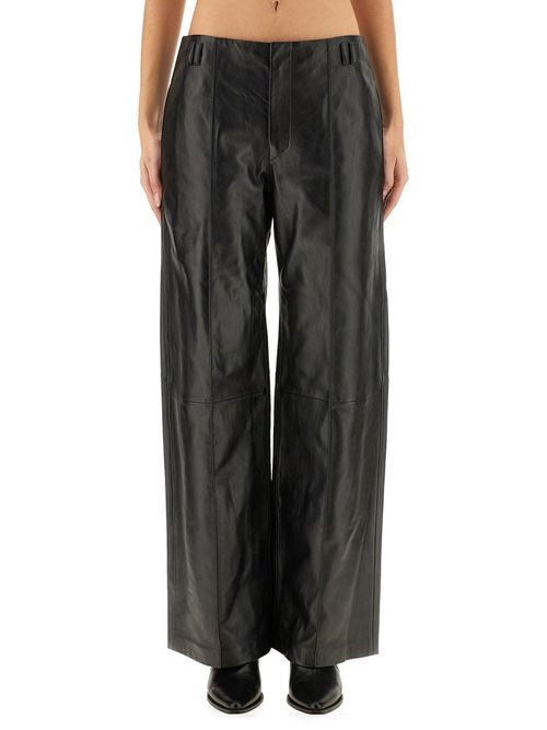 Ciara High-rise Leather Wide-leg Pants