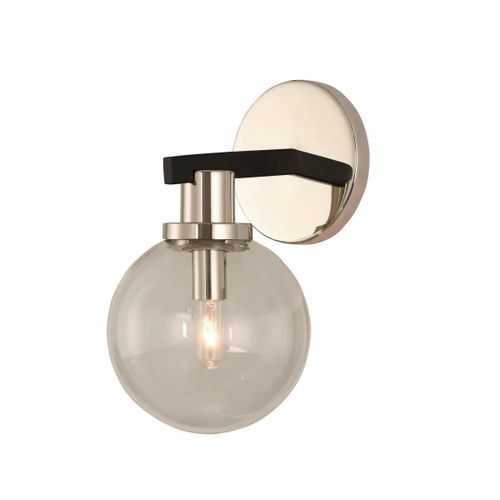Cameo 10" Wall Sconce in Matte Black Finish With Nickel Accent