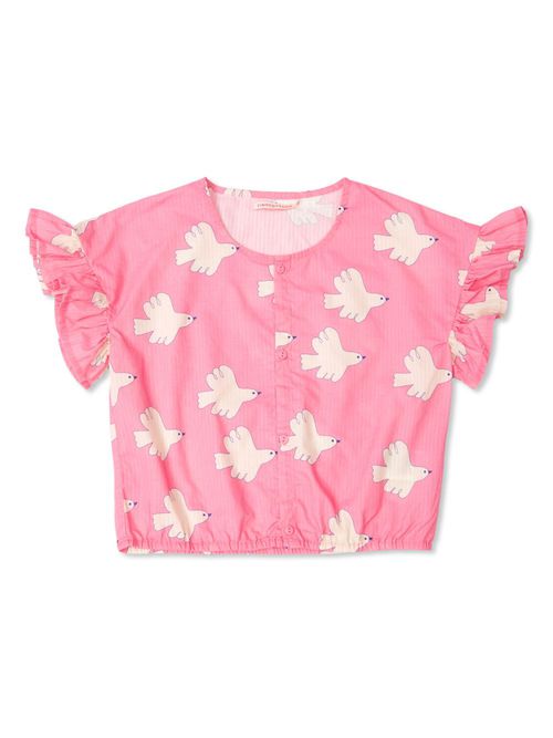 Doves Frill cotton blouse - Pink