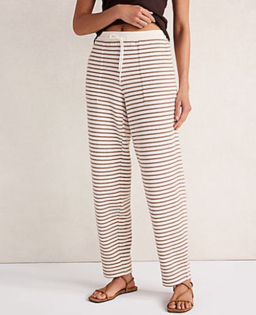 Ann Taylor Haven Well Within Cotton Blend Textured Barrel Leg Pants