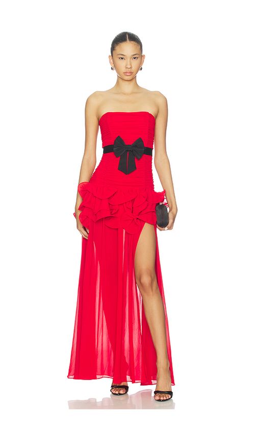 MAJORELLE Fauna Gown in Red. M. Also in XS, XXS