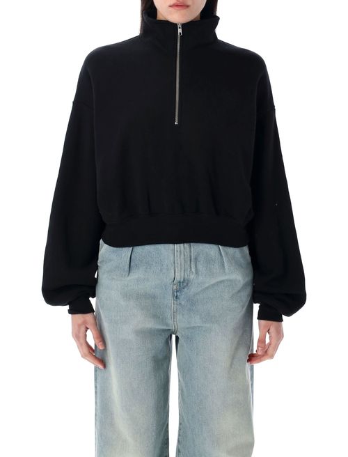 Cropped Half Zip Sweatshirt
