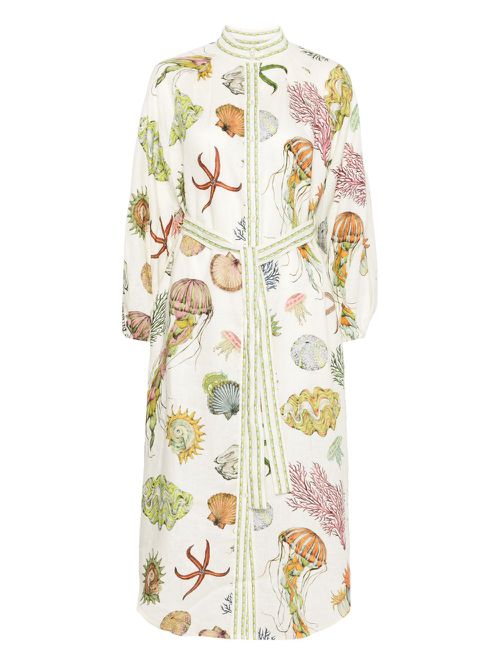 ALEMAIS Sea Horse midi dress - Neutrals