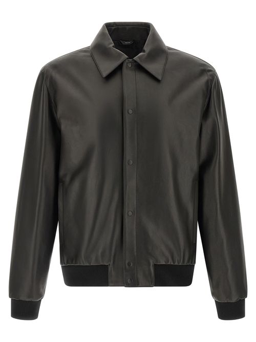 Lamb Leather Blouson Jacket — Black