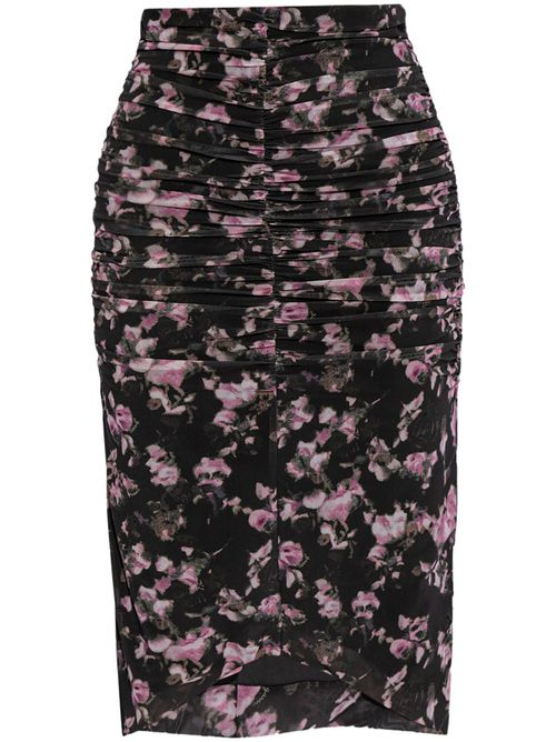 Floral-print pencil skirt - Black