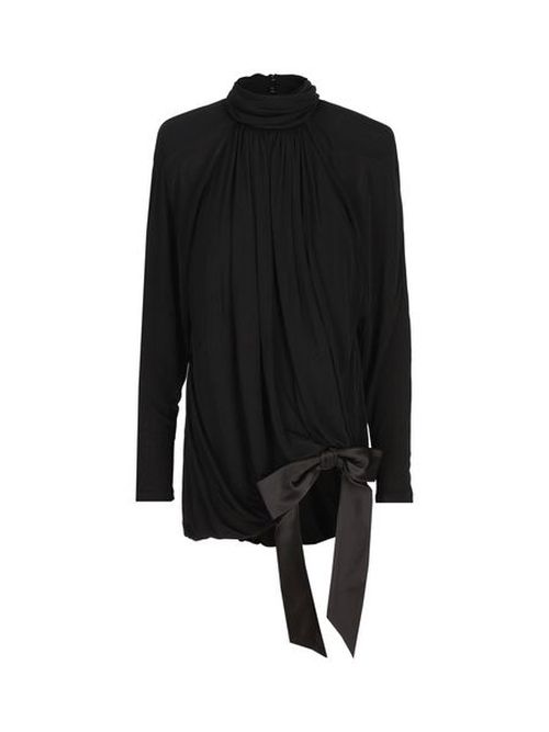 Saint Laurent Draped Jersey Mini Dress