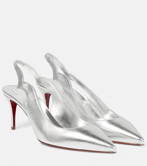 Leather slingback pumps