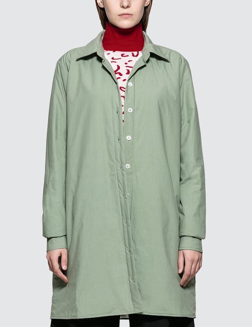 Lightly Padded Oversized Shirt With Slits