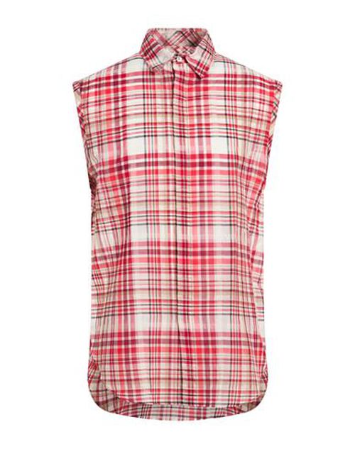 Man Shirt Red Size XL Cotton, Silk