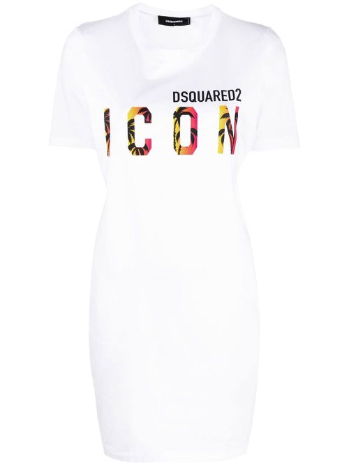 Icon Sunset Palm T-shirt dress - White