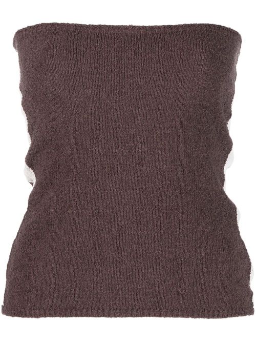 X Daniëlle Cathari strapless knitted top - 703 BROWN