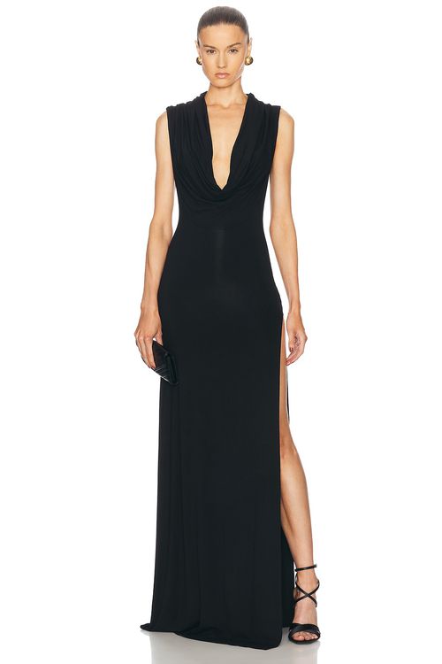 Sid Neigum Back Cutout Cowl Dress in Black - Black.  XS also in L