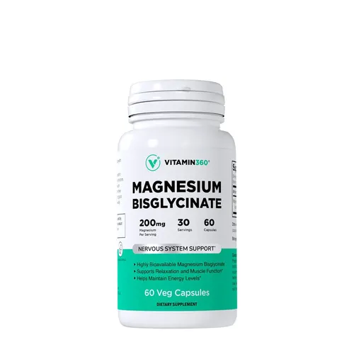 Vitamin360 - Magnesium Bisglycinate 200 mg - 60 Veg Capsule