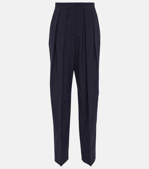 Pleated high-rise wide-leg pants
