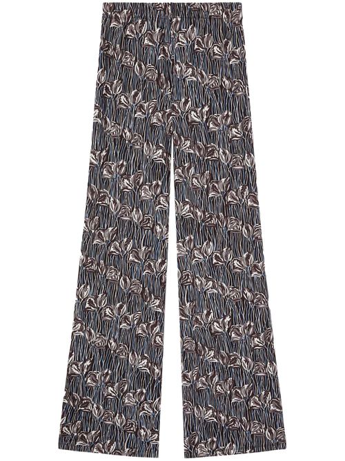 Floral print straight-legged trousers - Grey