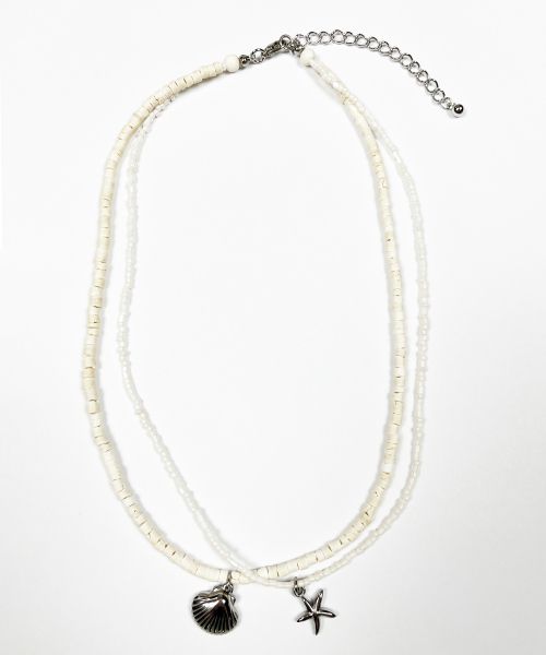 Starfish Shell Double Chain Necklace 