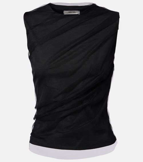 Draped tulle top