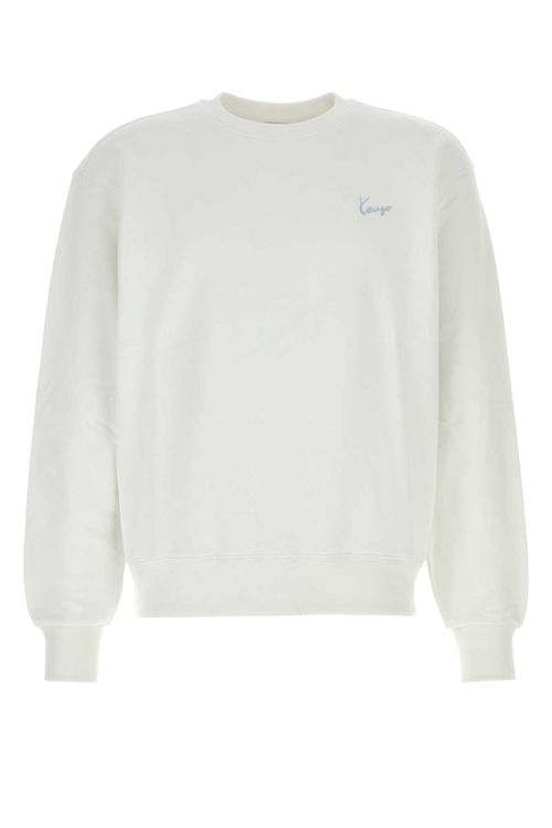 White Cotton Sweatshirt Offwhite Exterior: Felpe - Men