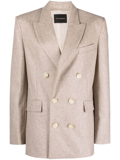 Double-breasted blazer - Neutrals