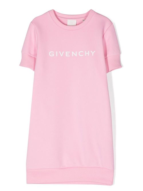 Logo print sweatshirt dress - Pink
