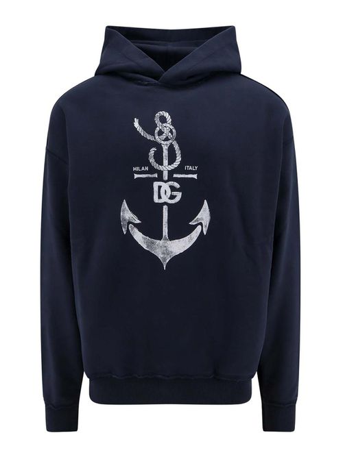 Cotton sweatshirt with marina print