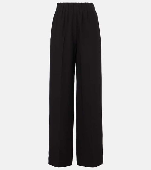 Maud high-rise silk cady wide-leg pants