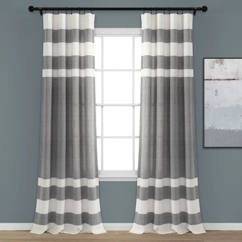 "Cape Cod Stripe Yarn Dyed Cotton Window Curtain Panel Set